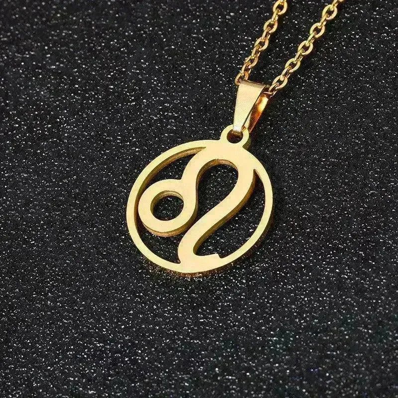12 Constellation Necklace Accessories Stainless Steel Necklace