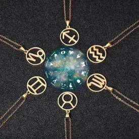 12 Constellation Necklace Accessories Stainless Steel Necklace