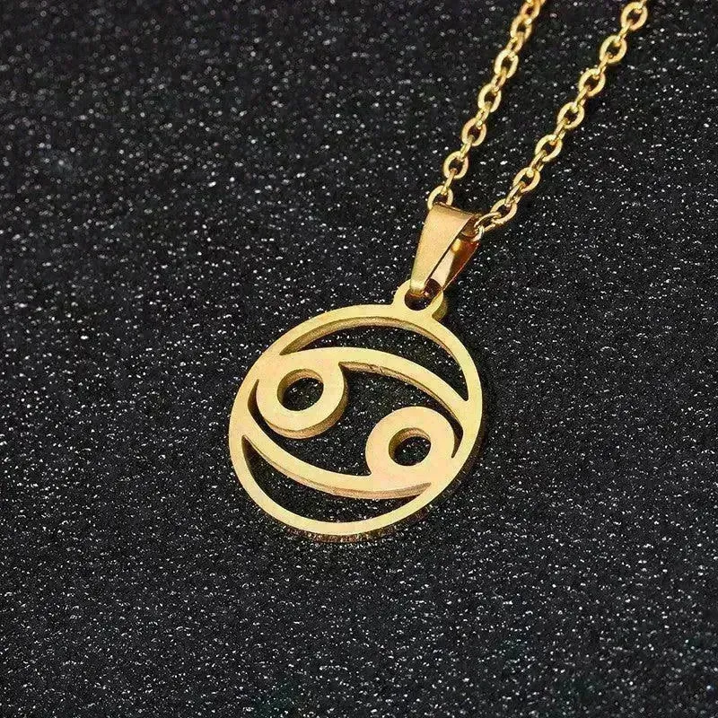 12 Constellation Necklace Accessories Stainless Steel Necklace