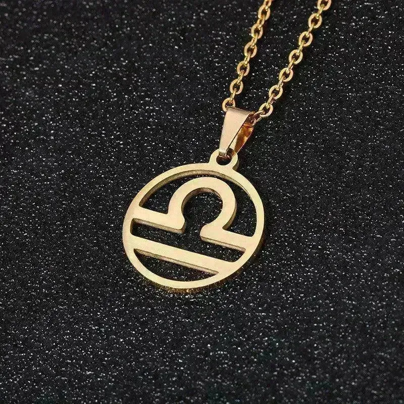 12 Constellation Necklace Accessories Stainless Steel Necklace