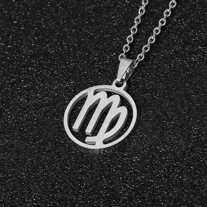 12 Constellation Necklace Accessories Stainless Steel Necklace