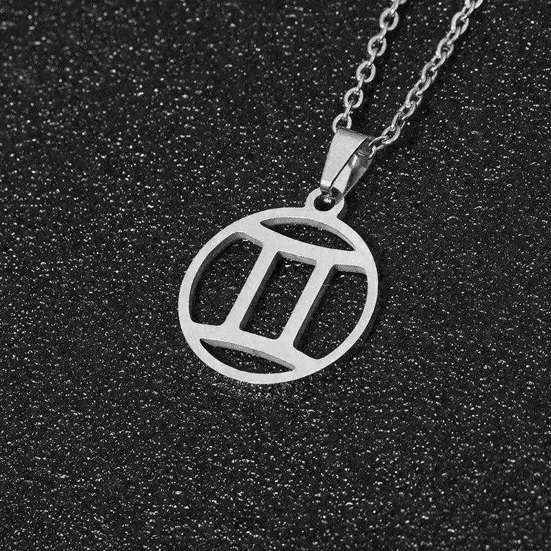 12 Constellation Necklace Accessories Stainless Steel Necklace