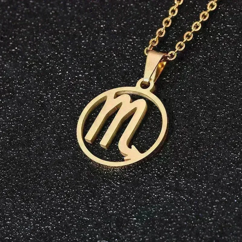 12 Constellation Necklace Accessories Stainless Steel Necklace