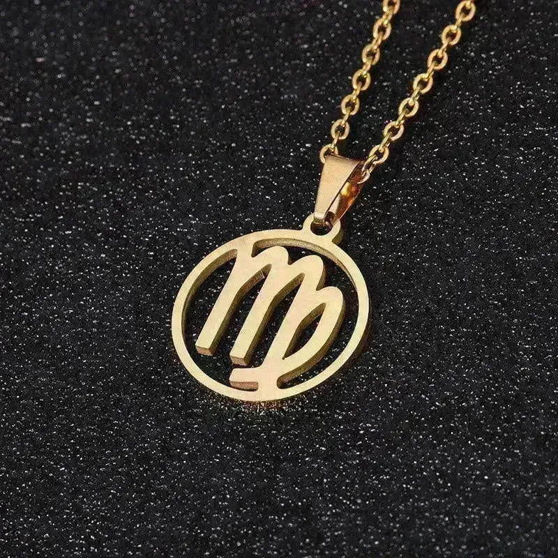 12 Constellation Necklace Accessories Stainless Steel Necklace