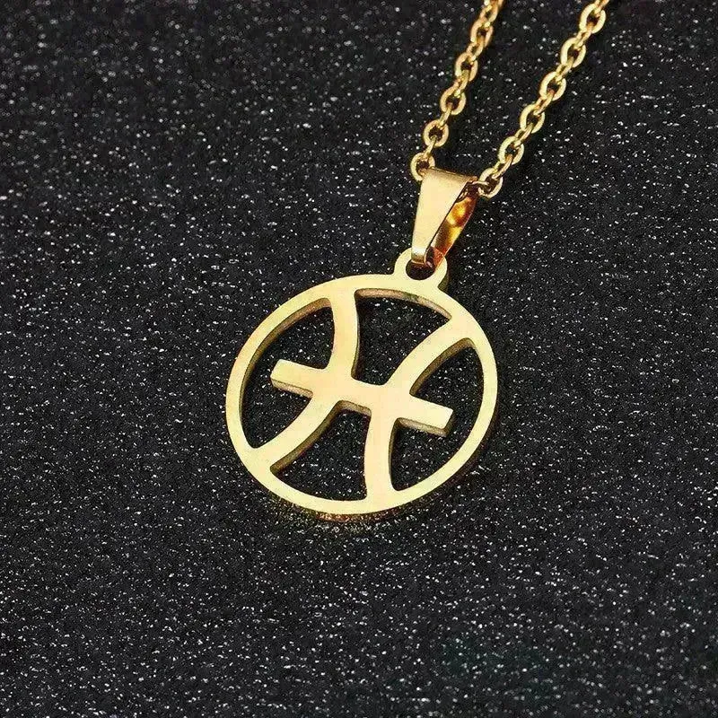 12 Constellation Necklace Accessories Stainless Steel Necklace