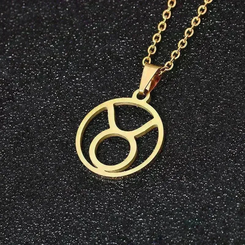12 Constellation Necklace Accessories Stainless Steel Necklace