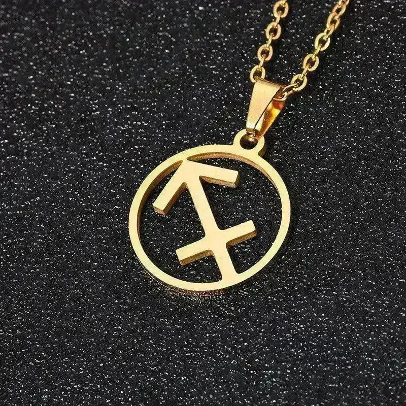 12 Constellation Necklace Accessories Stainless Steel Necklace
