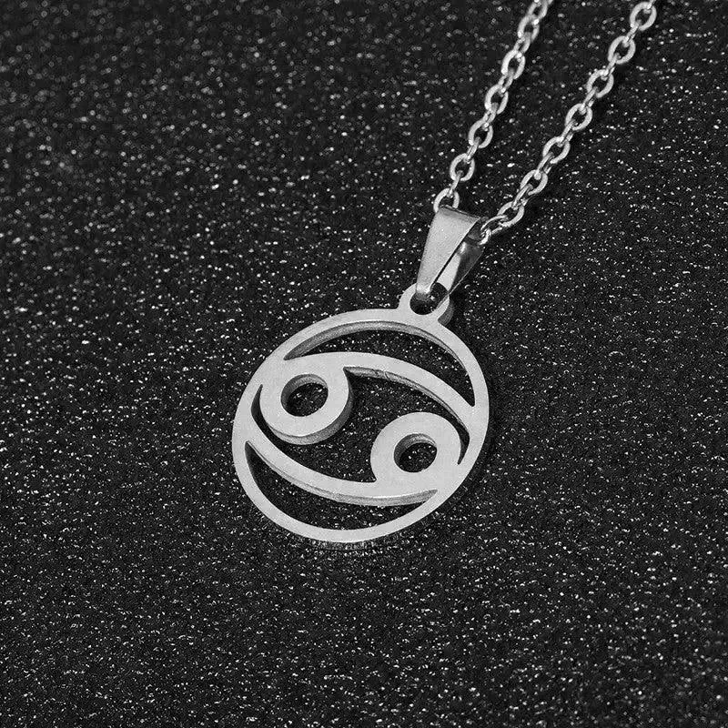 12 Constellation Necklace Accessories Stainless Steel Necklace