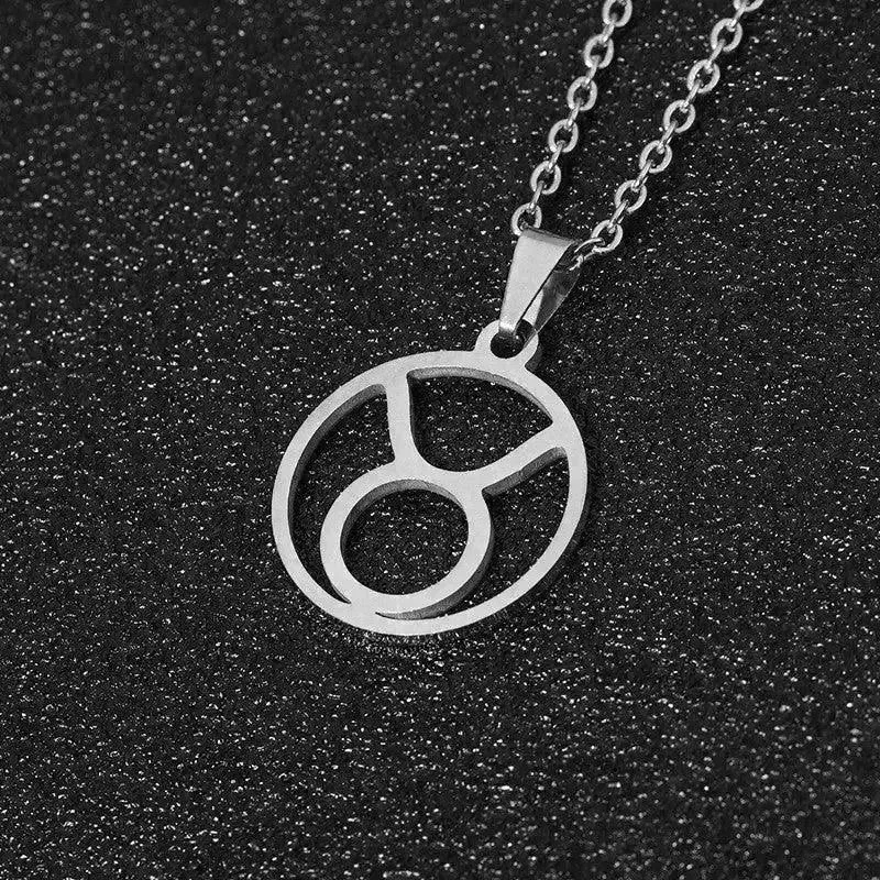12 Constellation Necklace Accessories Stainless Steel Necklace