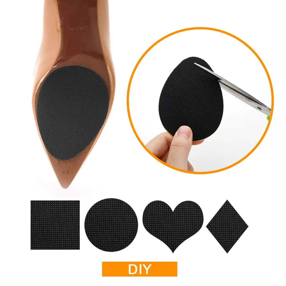 12PCS Non-Slip Shoe Pads for Bottom of Shoes, Premium Rubber Self Adhesive Anti-Slip Shoe Grips Stickers, High Heels Non-Skid Sole Protector 12 Count (Pack of 1) Black