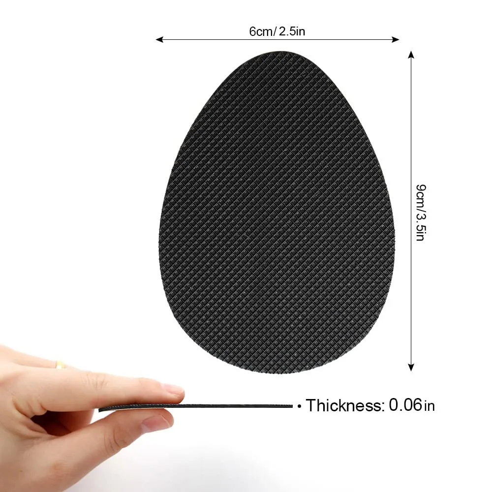 12PCS Non-Slip Shoe Pads for Bottom of Shoes, Premium Rubber Self Adhesive Anti-Slip Shoe Grips Stickers, High Heels Non-Skid Sole Protector 12 Count (Pack of 1) Black