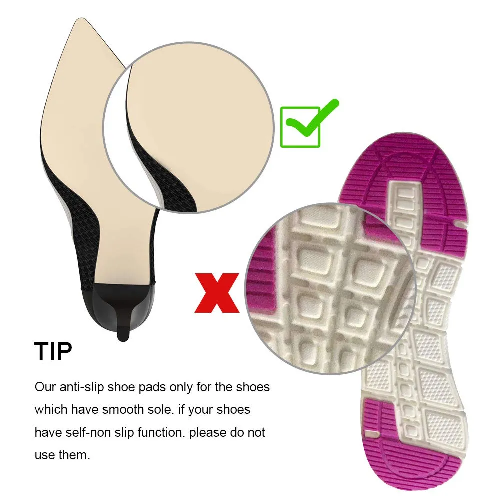 12PCS Non-Slip Shoe Pads for Bottom of Shoes, Premium Rubber Self Adhesive Anti-Slip Shoe Grips Stickers, High Heels Non-Skid Sole Protector 12 Count (Pack of 1) Black