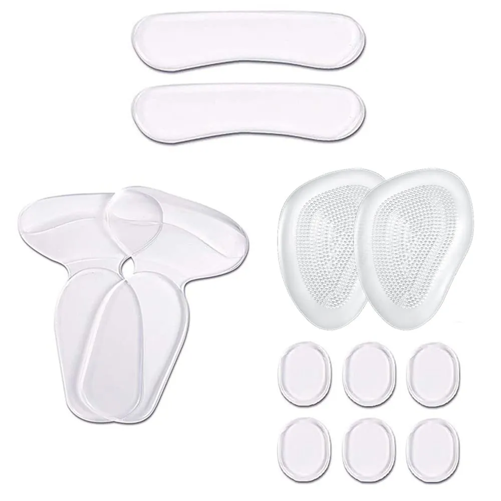 12PCS Self Adhesive Silicone Anti Slip High Heel Pads High Heel Pads Heel Inserts for Women to Prevent Blisters, Transparent