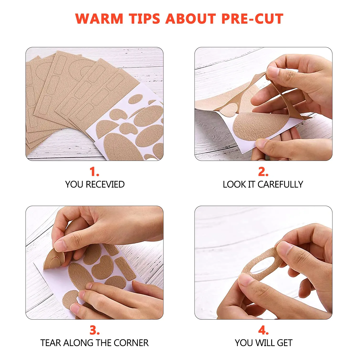 15Sheet Moleskin Tape Flannel Adhesive Pads, Avoid Super Skin Blister,Pre-Cut Moleskin Very Easy to Paste,Foot Protection for Heels by Cenipar