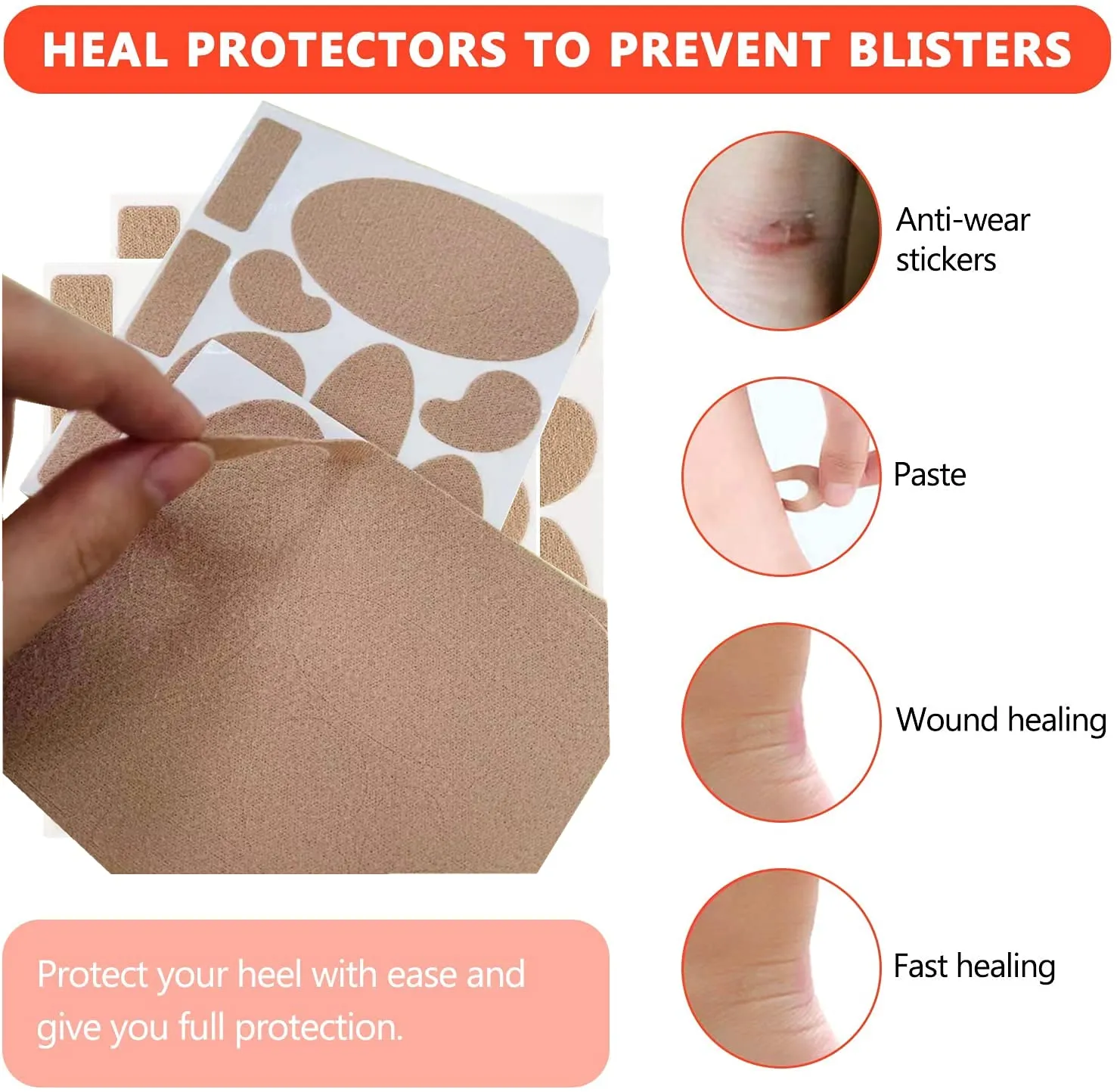 15Sheet Moleskin Tape Flannel Adhesive Pads, Avoid Super Skin Blister,Pre-Cut Moleskin Very Easy to Paste,Foot Protection for Heels by Cenipar