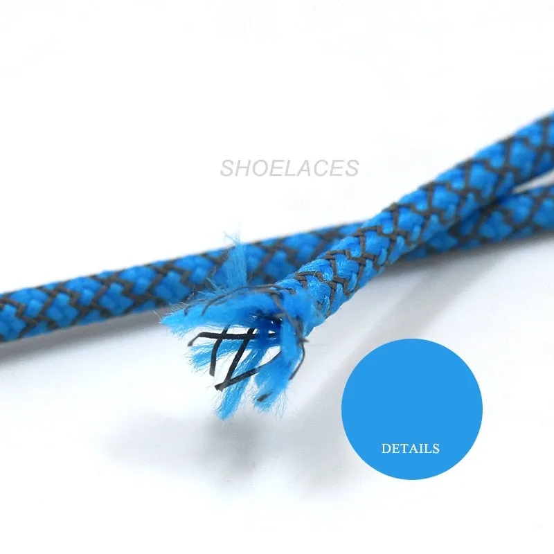 1Pair Fluorescent Sneaker Shoestrings Sport Shoelaces Reflective Round Rope Shoes Lace Light Shoelace Shoe Accessories 100/120cm