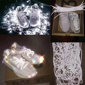 1Pair Fluorescent Sneaker Shoestrings Sport Shoelaces Reflective Round Rope Shoes Lace Light Shoelace Shoe Accessories 100/120cm