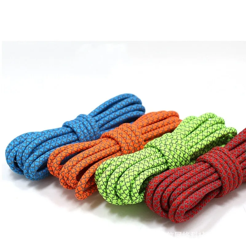 1Pair Fluorescent Sneaker Shoestrings Sport Shoelaces Reflective Round Rope Shoes Lace Light Shoelace Shoe Accessories 100/120cm