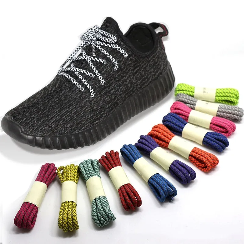 1Pair Fluorescent Sneaker Shoestrings Sport Shoelaces Reflective Round Rope Shoes Lace Light Shoelace Shoe Accessories 100/120cm