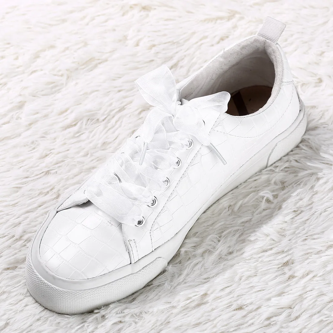 2 Pairs Flat Snow Yarn Shoelaces 2.5cm Wide Transparent Shoe Laces