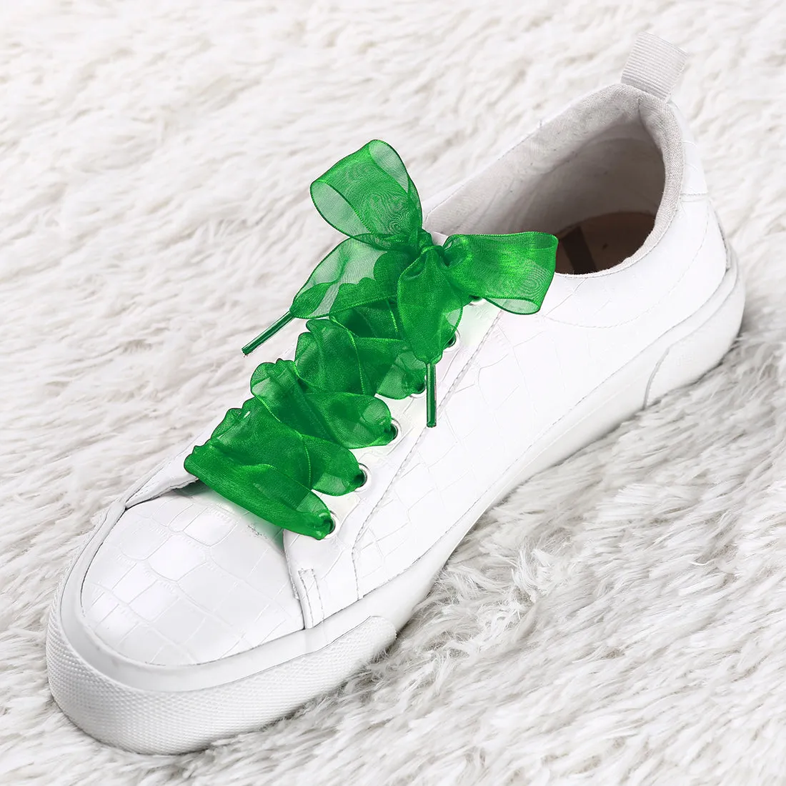 2 Pairs Flat Snow Yarn Shoelaces 2.5cm Wide Transparent Shoe Laces