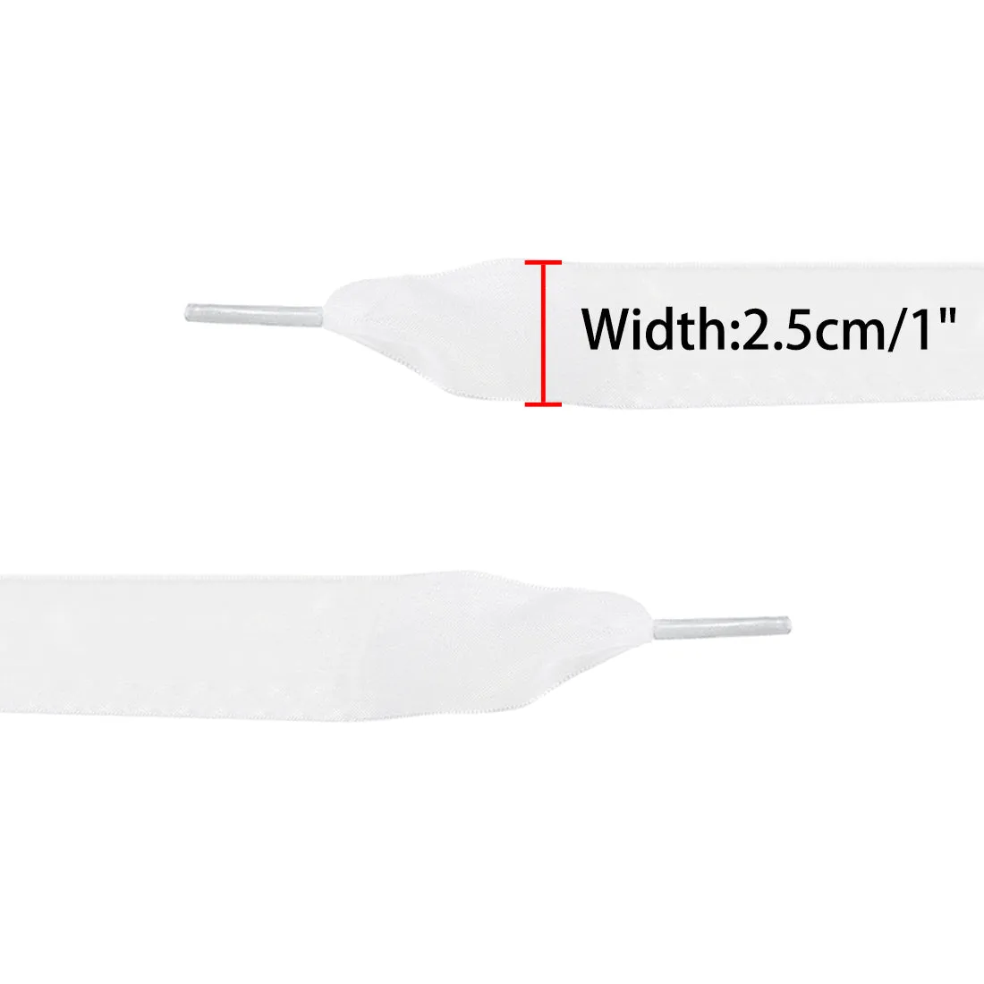 2 Pairs Flat Snow Yarn Shoelaces 2.5cm Wide Transparent Shoe Laces