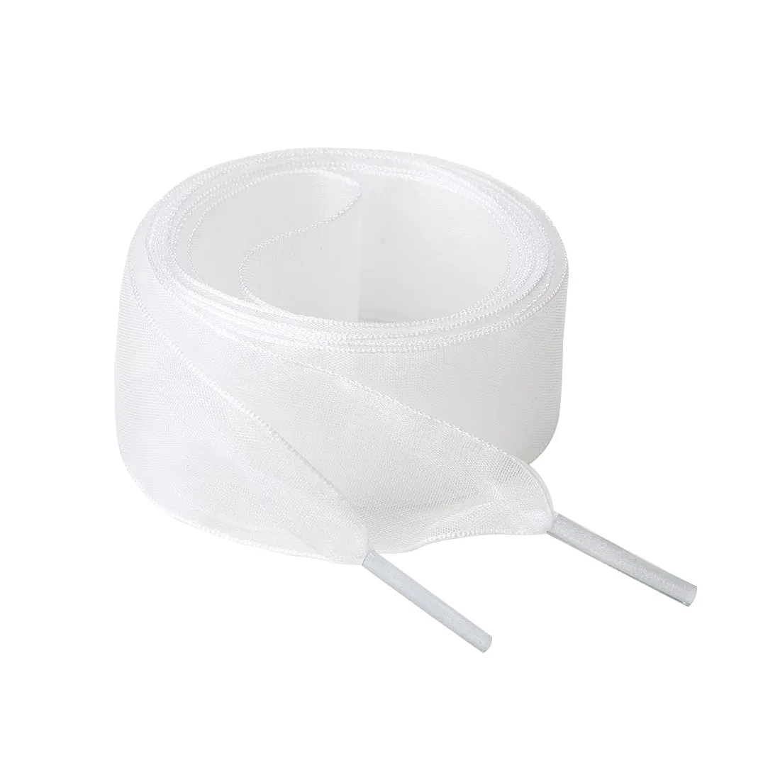 2 Pairs Flat Snow Yarn Shoelaces 2.5cm Wide Transparent Shoe Laces