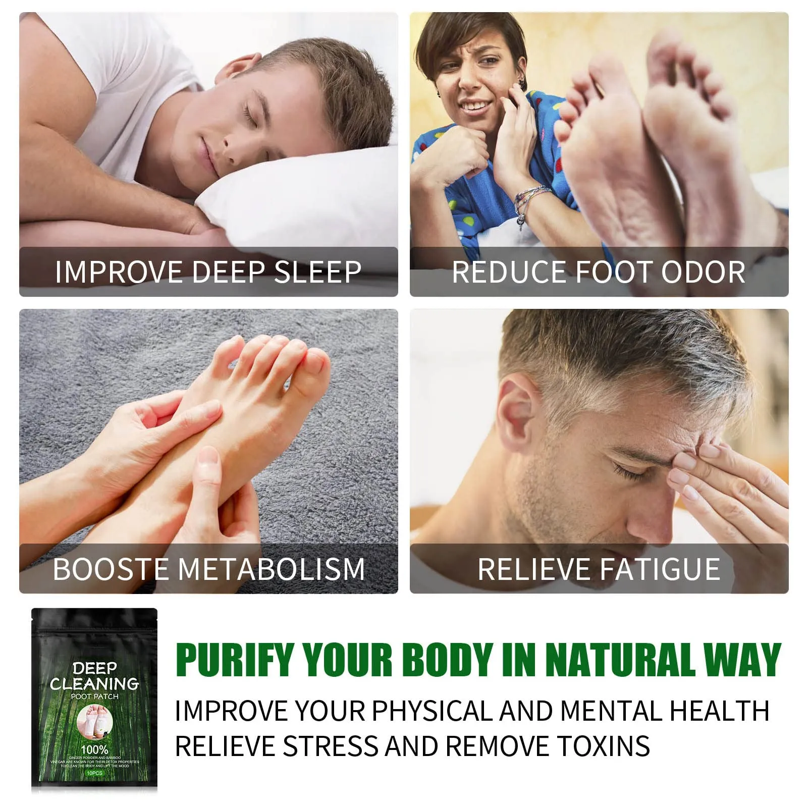 (30pcs)Detox Foot Patches, Deep Cleansing Foot Patch, Herbal Foot Patch, Natural Cleansing Foot Pads for Foot Care, Sleeping & Anti-Stress Relief