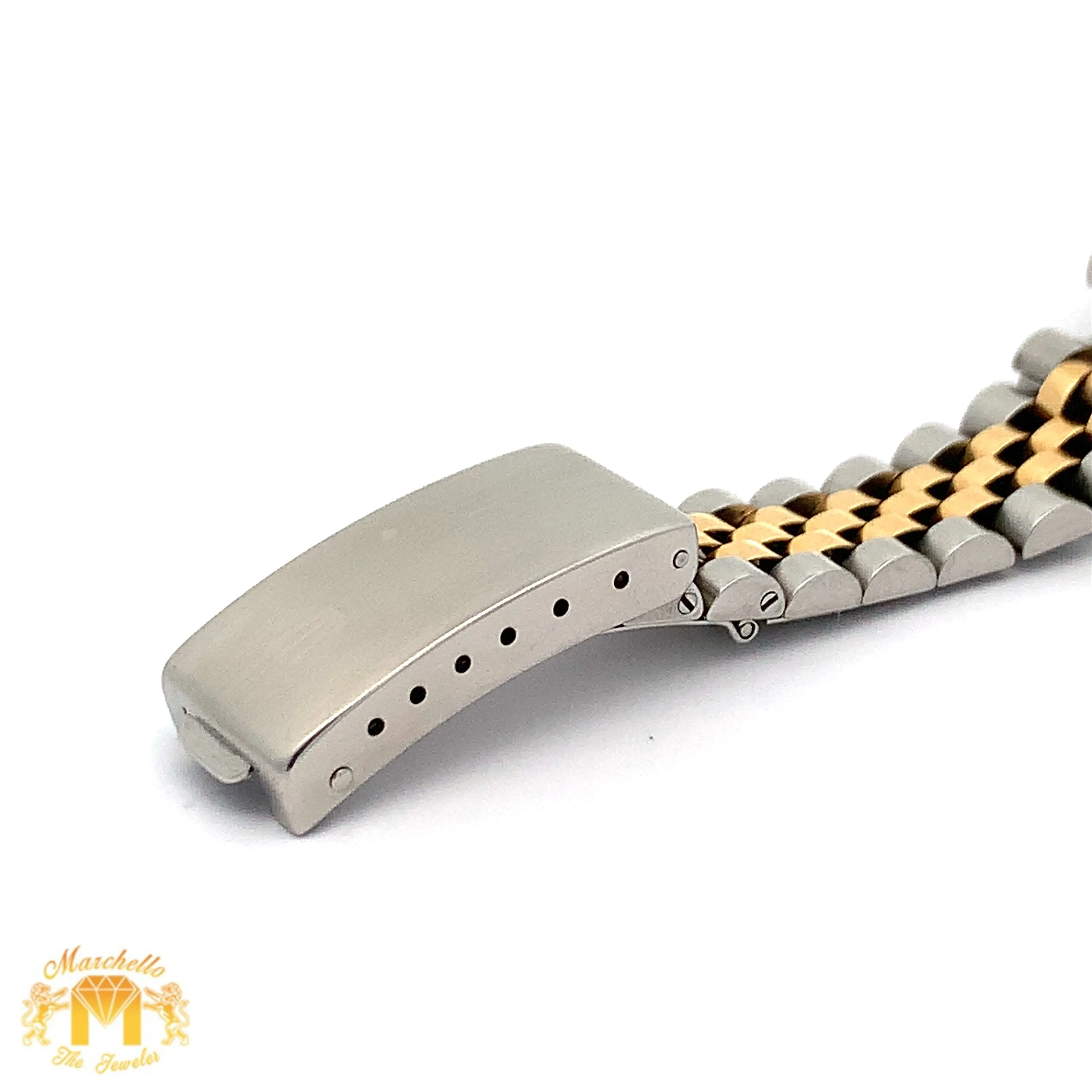 31mm Rolex Diamond Watch with Two-Tone Jubilee Bracelet (custom diamond bezel)