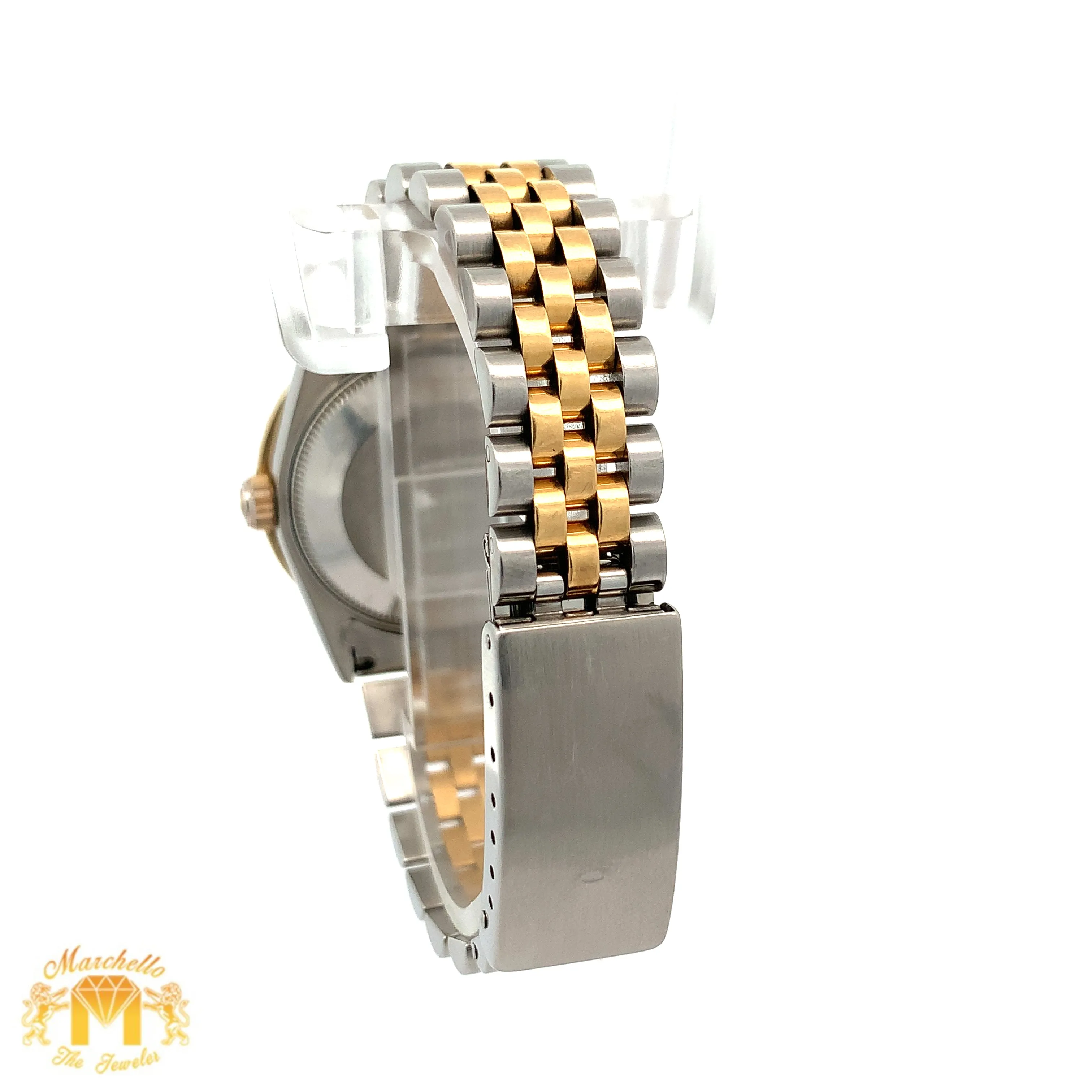 31mm Rolex Diamond Watch with Two-Tone Jubilee Bracelet (custom diamond bezel)