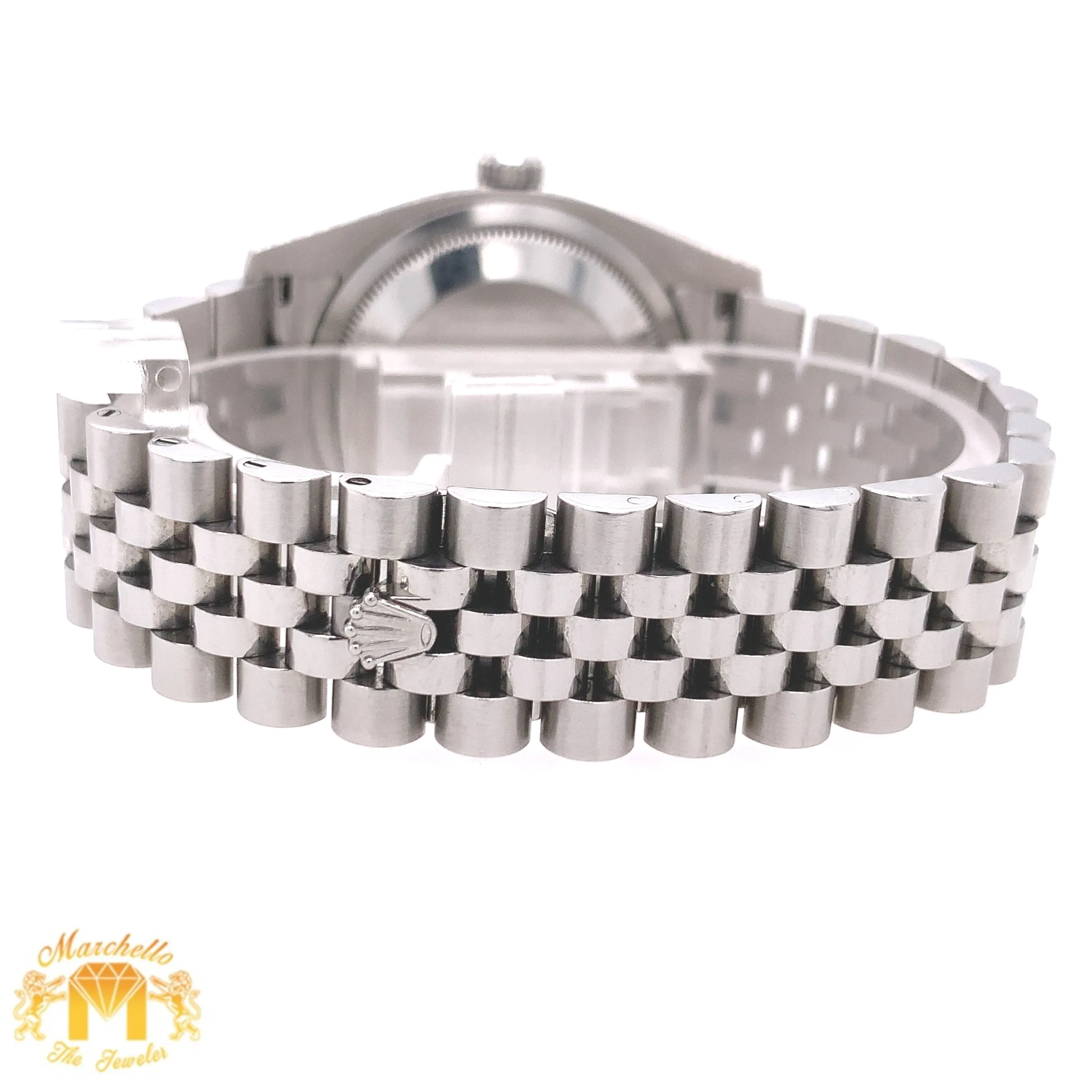 36mm Rolex Datejust Watch with Stainless Steel Jubilee Bracelet (fluted bezel, factory diamond dial, newer model)