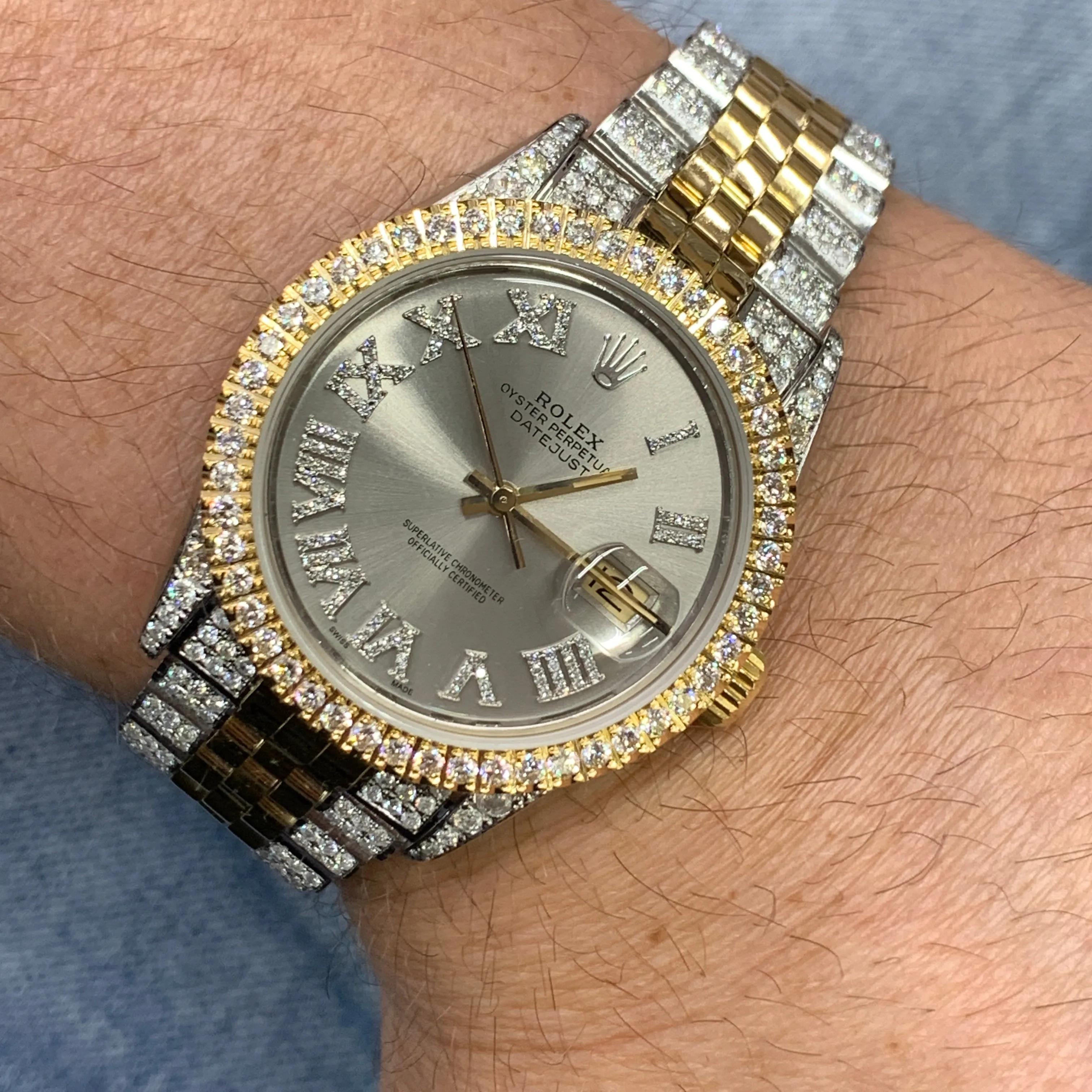 36mm Stainless Steel Rolex Datejust Watch with Two-tone Jubilee Bracelet (quick-set, choose your color)
