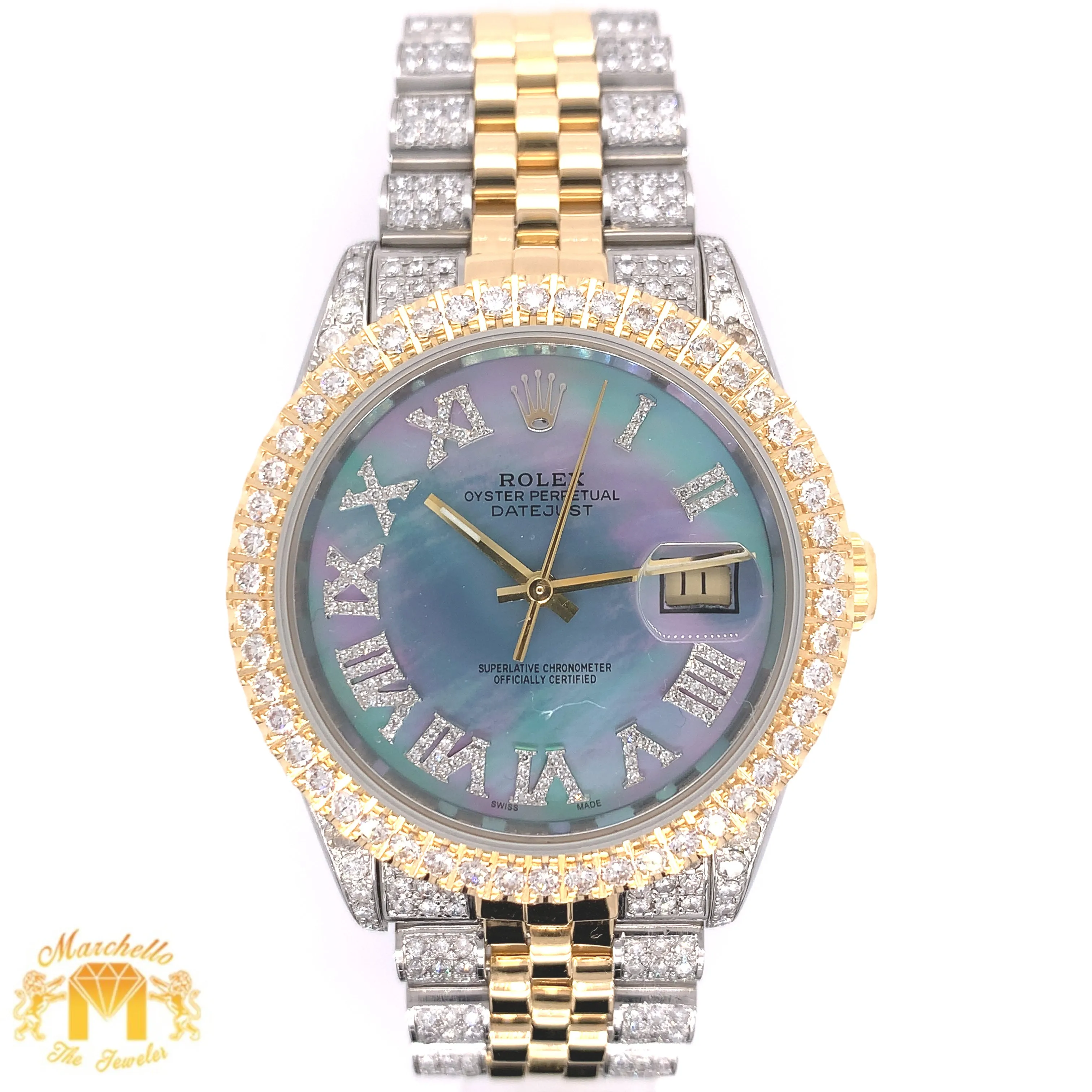 36mm Stainless Steel Rolex Datejust Watch with Two-tone Jubilee Bracelet (quick-set, choose your color)