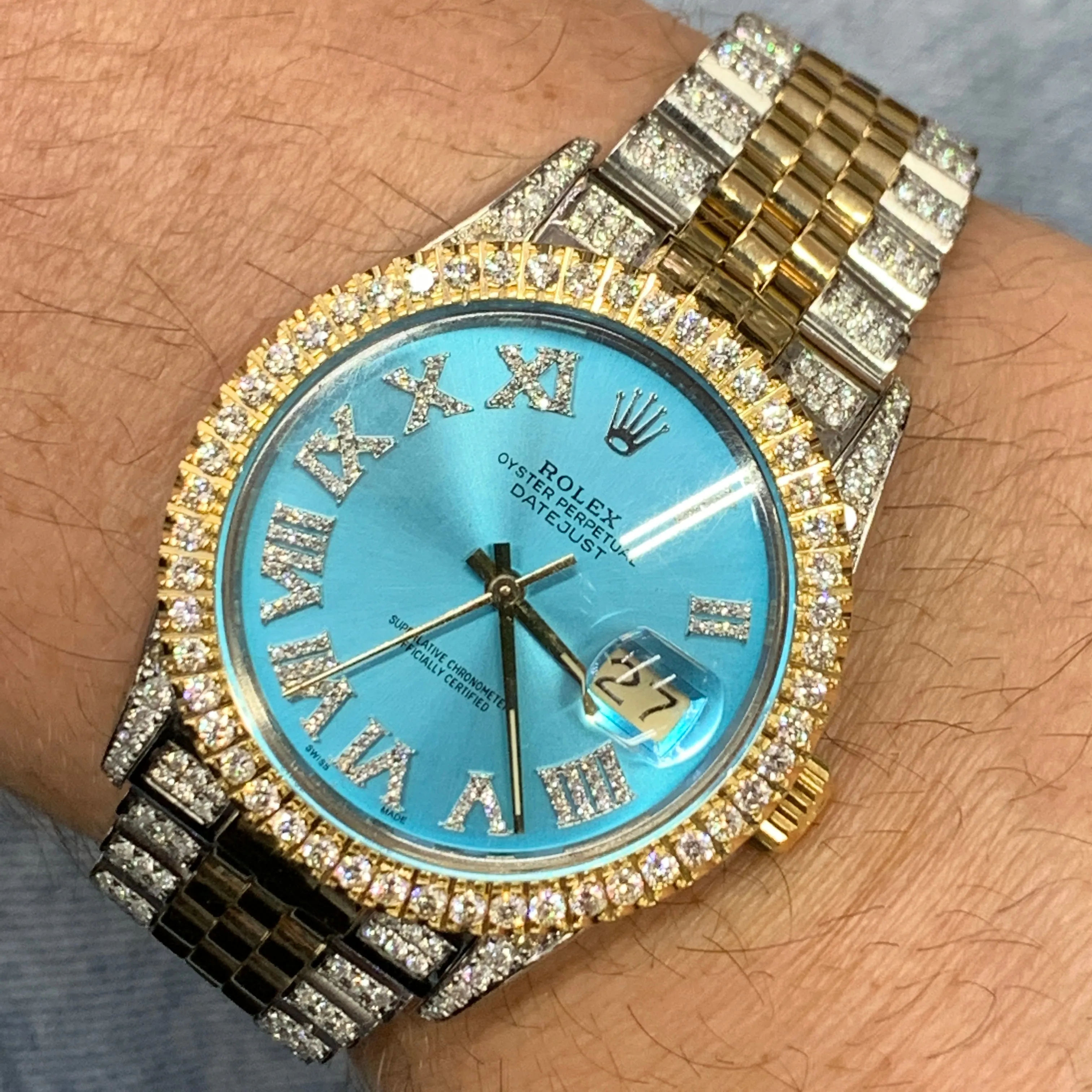 36mm Stainless Steel Rolex Datejust Watch with Two-tone Jubilee Bracelet (quick-set, choose your color)