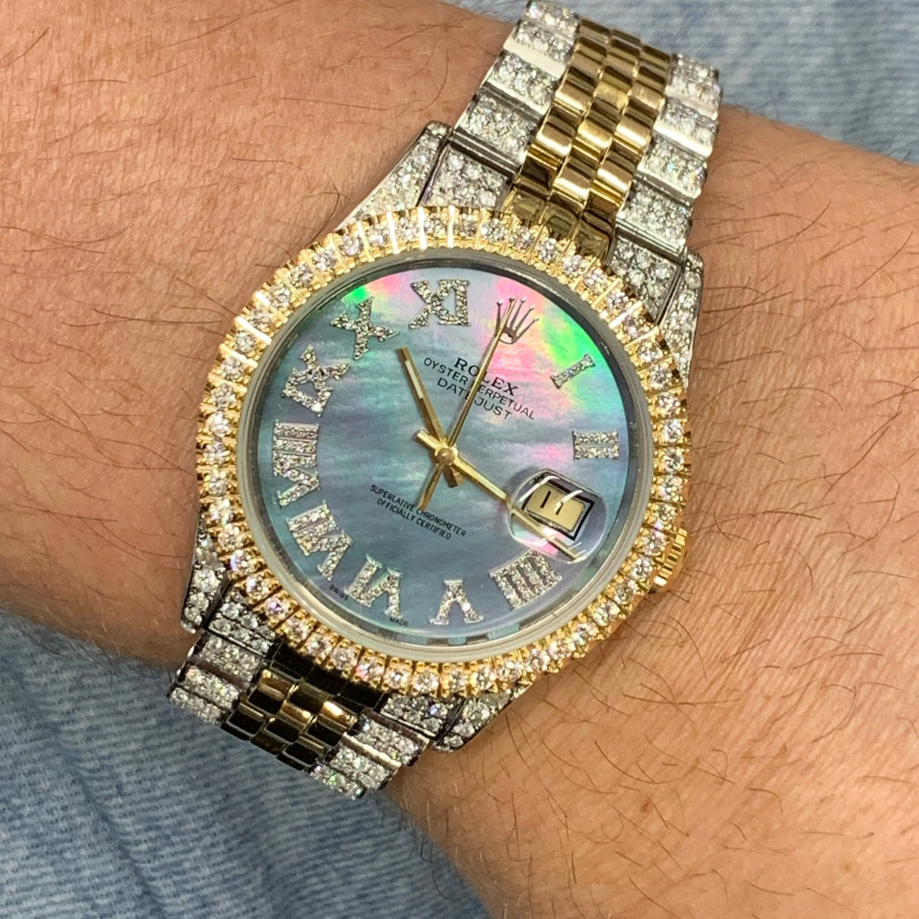 36mm Stainless Steel Rolex Datejust Watch with Two-tone Jubilee Bracelet (quick-set, choose your color)