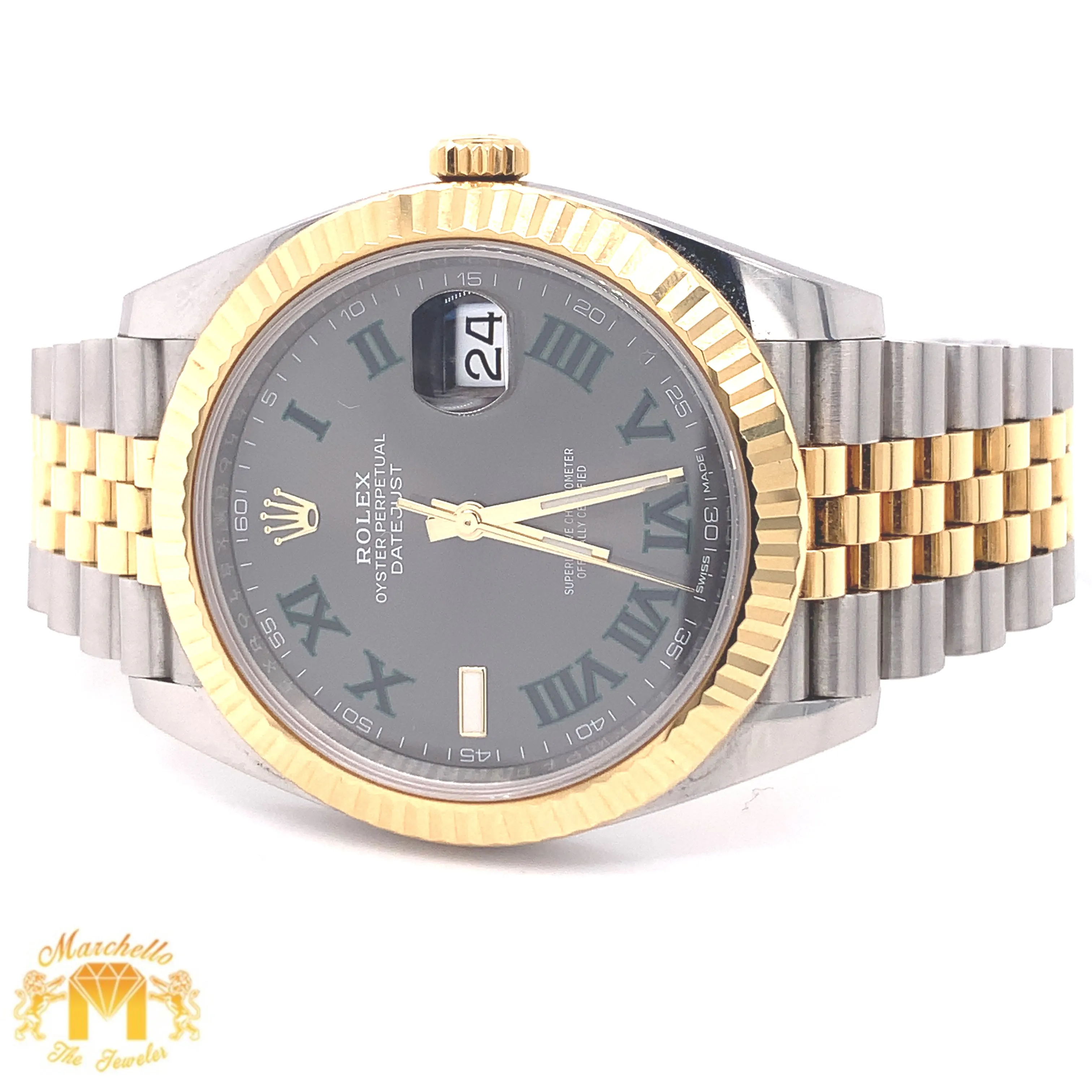 41mm Rolex Datejust 2 Watch with Two-tone Jubilee Bracelet (fluted bezel, Wimbledon dial, papers)