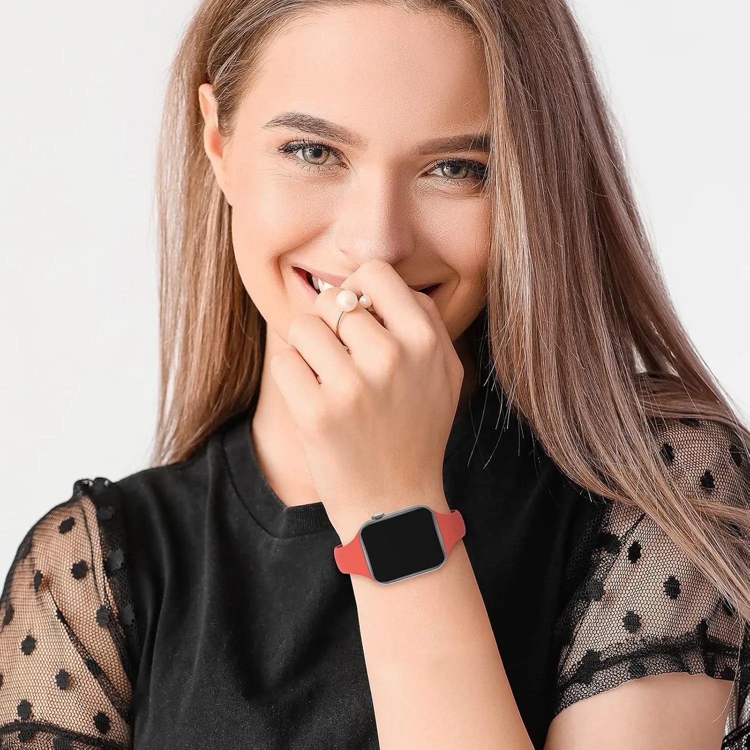 5 Pack Silicone Slim Bands Compatible with Apple Watch Band 38mm 42mm 40mm 44mm 41mm 45mm 46mm 49mm, Soft Narrow Sport Strap Thin Wristband for iWatch Series 10/9/8/7/SE/6/5/4/3/2/1/Ultra Women Men