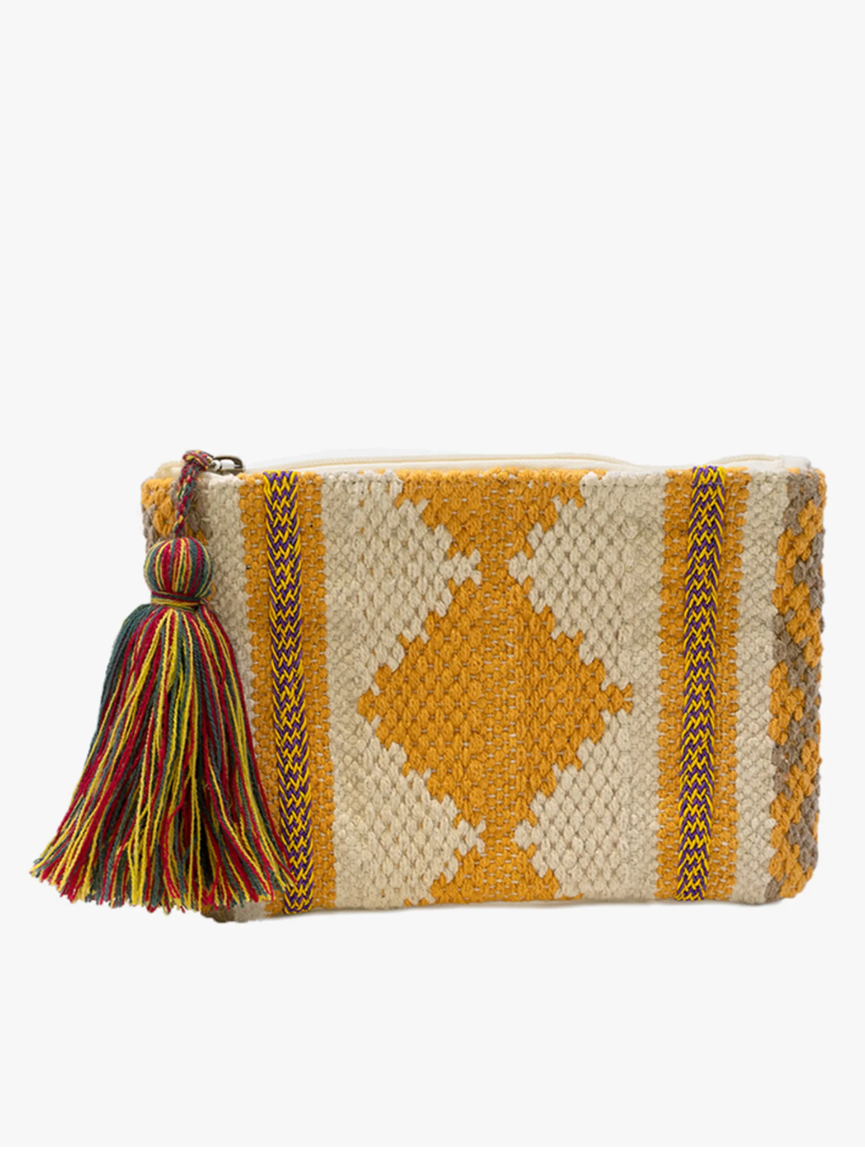 Adalaide Handwoven Pouch, Mustard