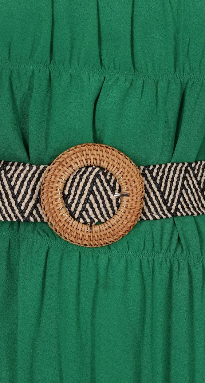 Augustine Meka Woven Belt Tan or Black Stripe