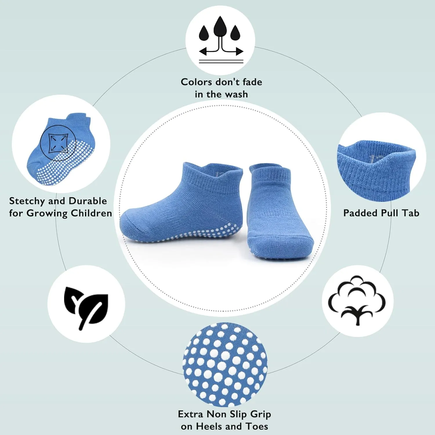 Baby Socks - Non Slip Ankle Socks with Non Skid Soles, 12 Pack for 6-12 Months & 1-3 Years