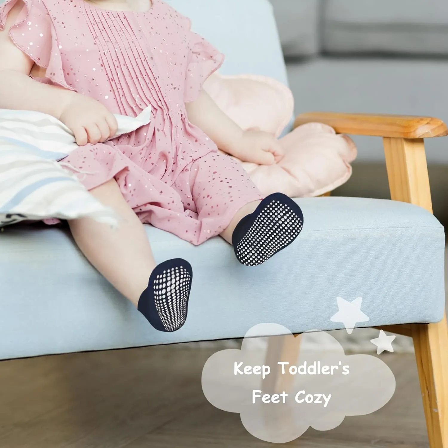 Baby Socks - Non Slip Ankle Socks with Non Skid Soles, 12 Pack for 6-12 Months & 1-3 Years
