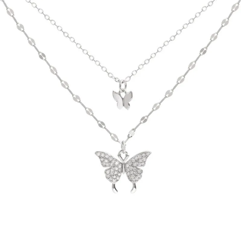 BerriesJam - Double Butterfly Clavicle Chain Necklace