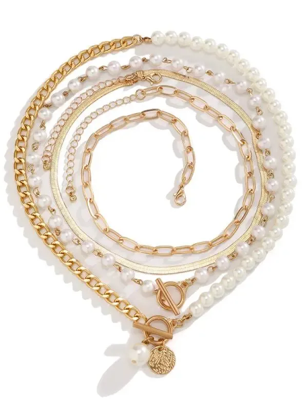 Blue Zone Planet |  Baroque shaped pearl necklace creative irregular chain clavicle necklace