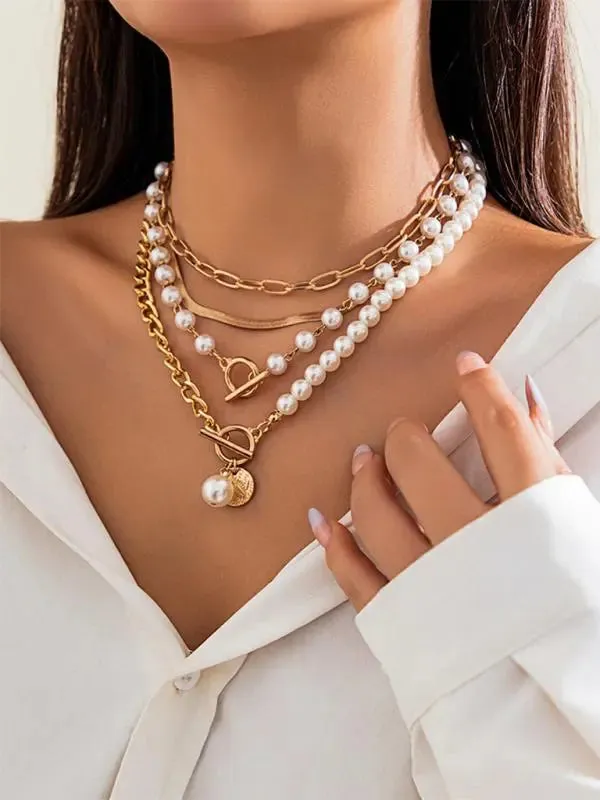 Blue Zone Planet |  Baroque shaped pearl necklace creative irregular chain clavicle necklace