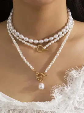 Blue Zone Planet |  Baroque shaped pearl necklace creative irregular chain clavicle necklace