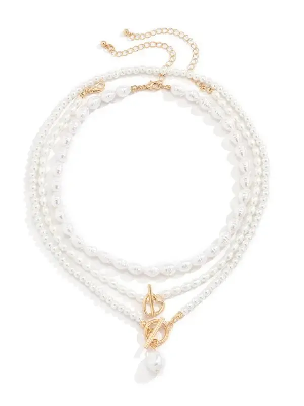 Blue Zone Planet |  Baroque shaped pearl necklace creative irregular chain clavicle necklace