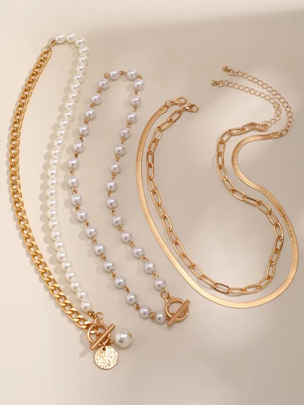 Blue Zone Planet |  Baroque shaped pearl necklace creative irregular chain clavicle necklace