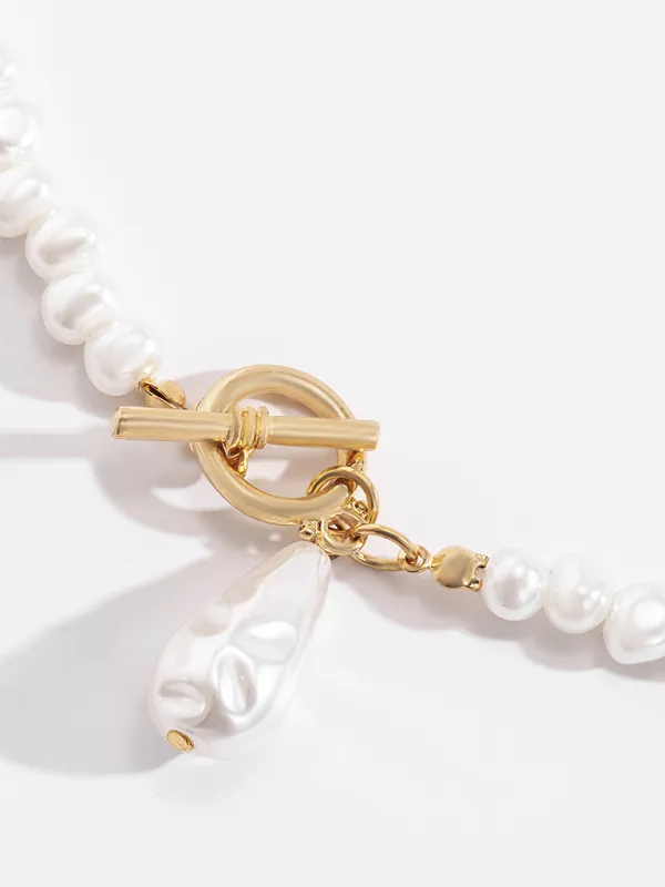 Blue Zone Planet |  Baroque shaped pearl necklace creative irregular chain clavicle necklace