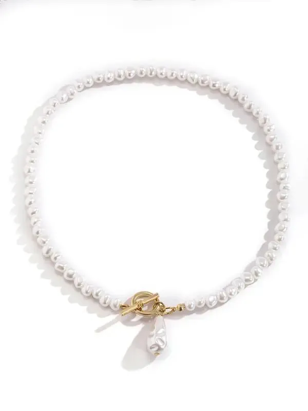 Blue Zone Planet |  Baroque shaped pearl necklace creative irregular chain clavicle necklace