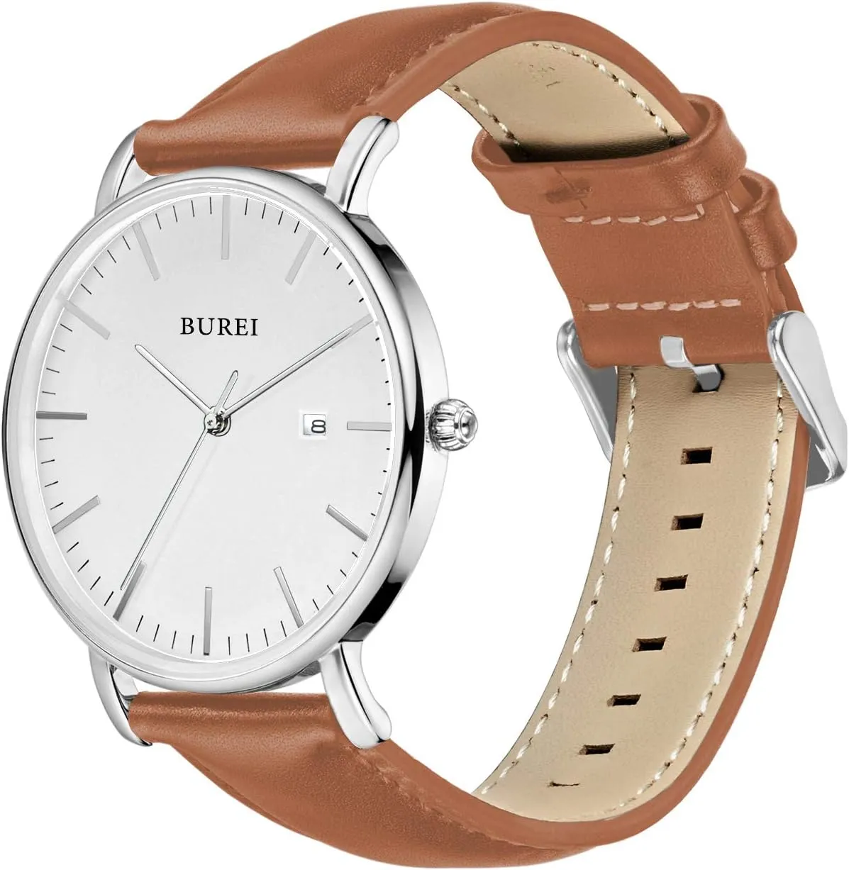 BUREI Men Wrist Watches Fashion Minimalist Analog Quartz Waterproof Watches for Men